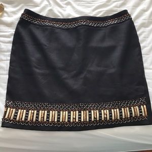 Black detailed mini skirt